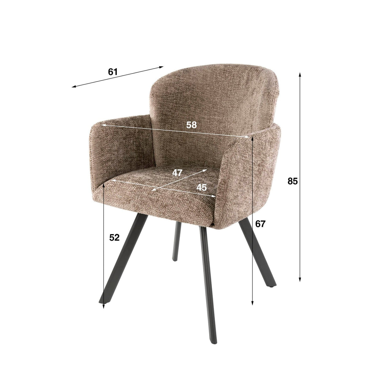 Set di 2 sedie da pranzo moderne Luma Hoven Rich Champagne