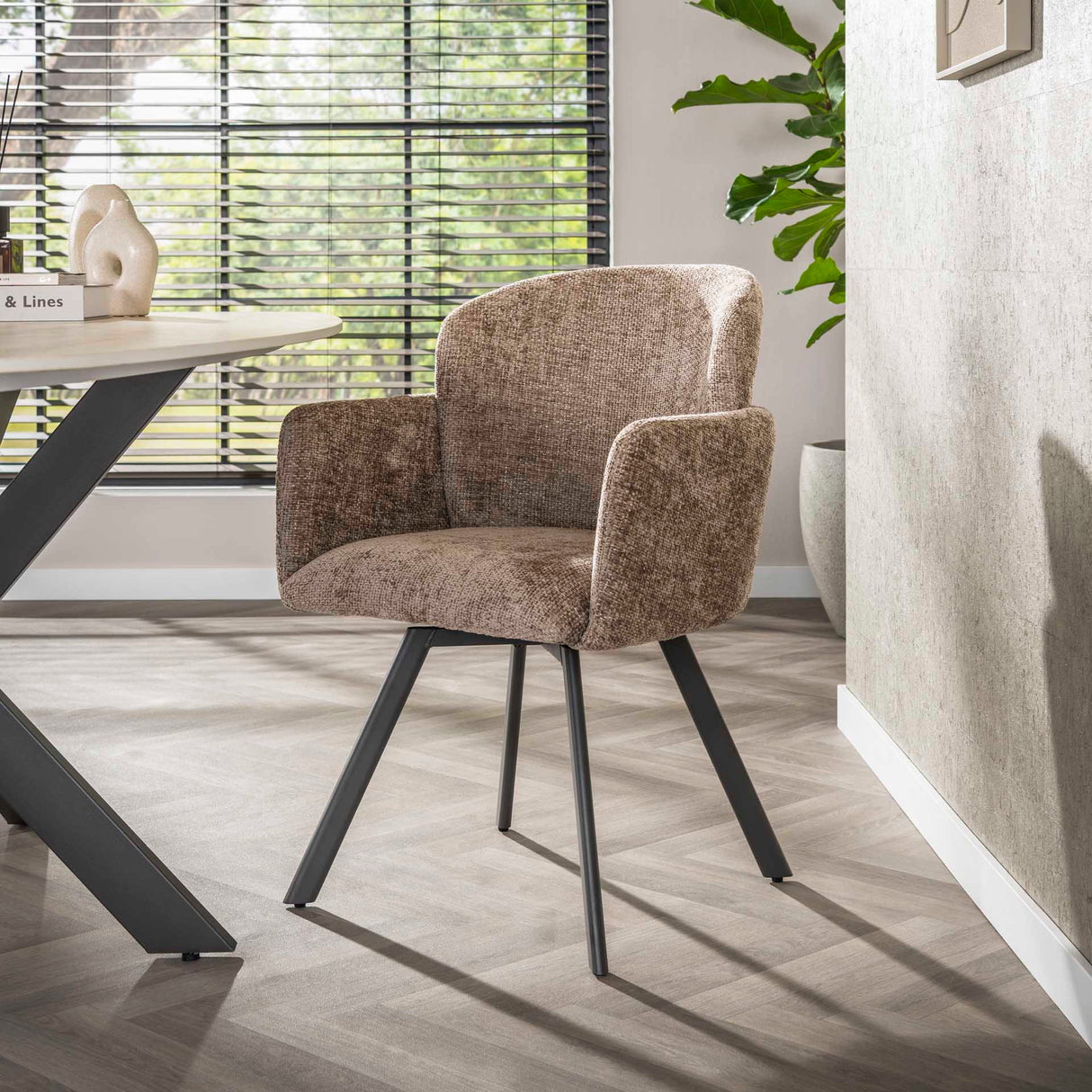 Set di 2 sedie da pranzo moderne Luma Hoven Rich Champagne