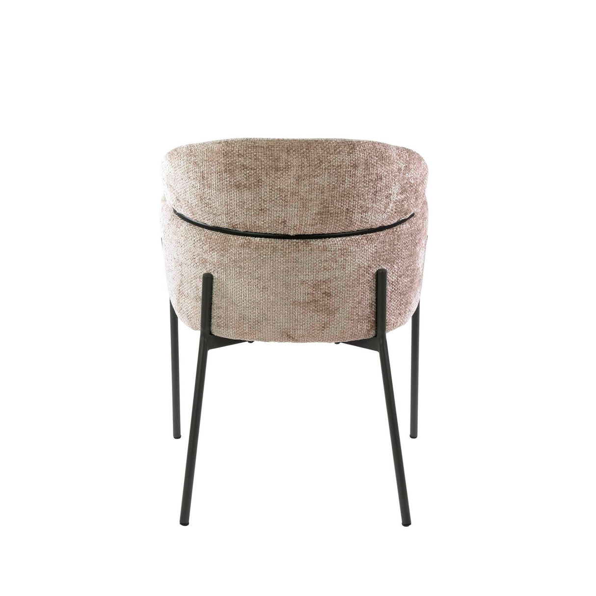 Eetkamerstoelen - Eetkamerstoel Chenille Zand met ronde rug en arm - Lola - Dimehouse