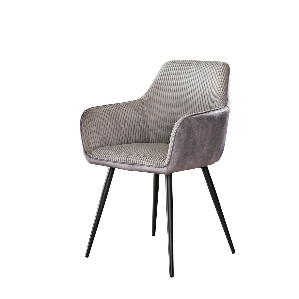 Sedia per sala da pranzo Rivo Rib Rock Argento Seduta Ribbed