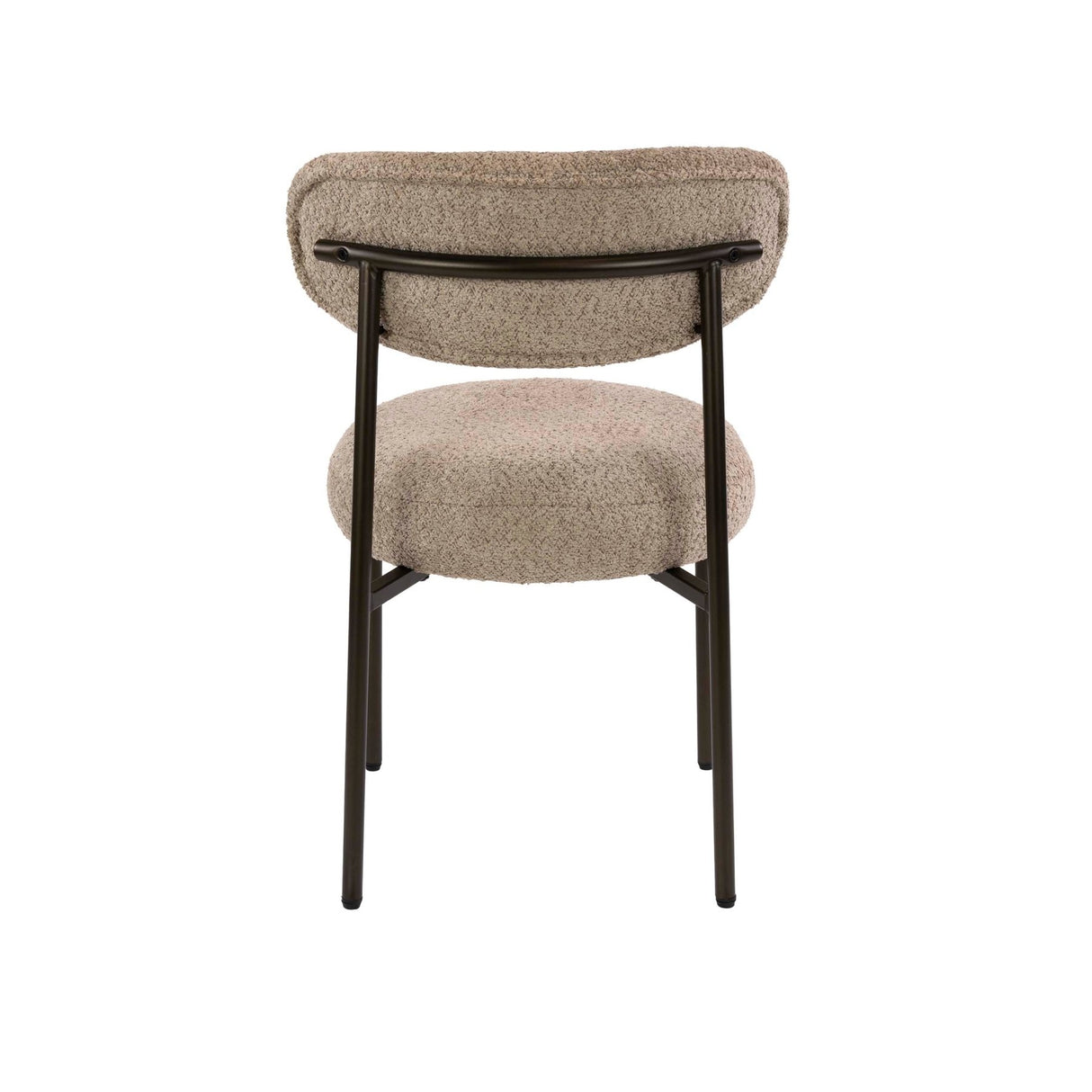 Sedia da sala da pranzo rotonda bouclé marrone sabbia Aero