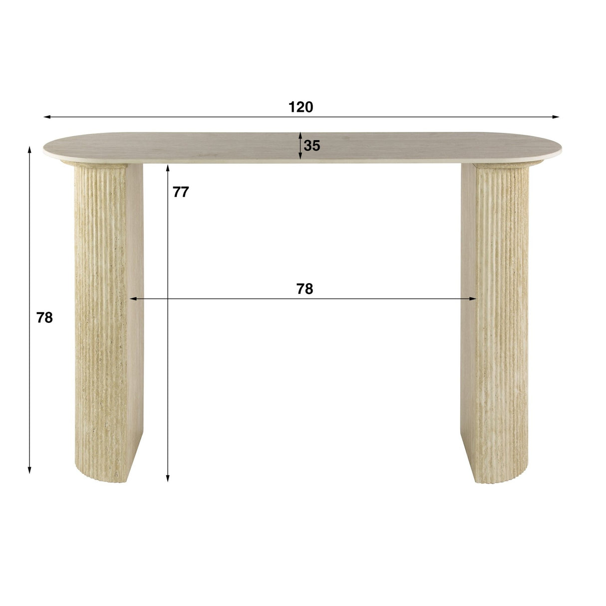 Kaptafels - Archon Moderne Kaptafel Keramiek Travertin 120 cm - Dimehouse