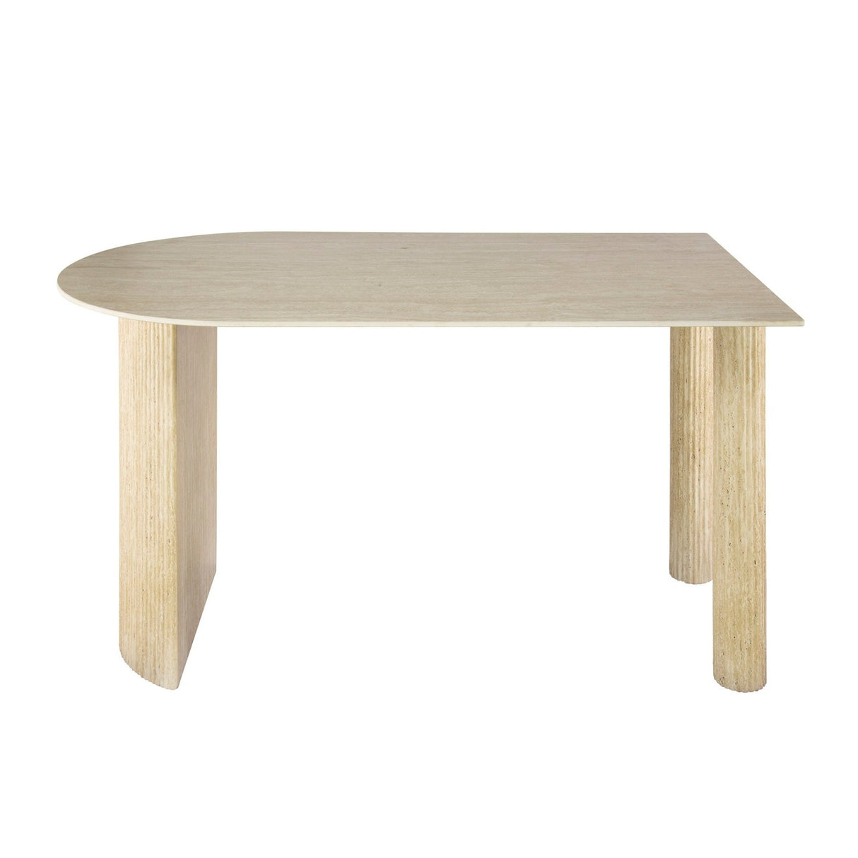Eettafels - Archon Moderne Eettafel Keramiek Travertin 140x80 cm - Dimehouse