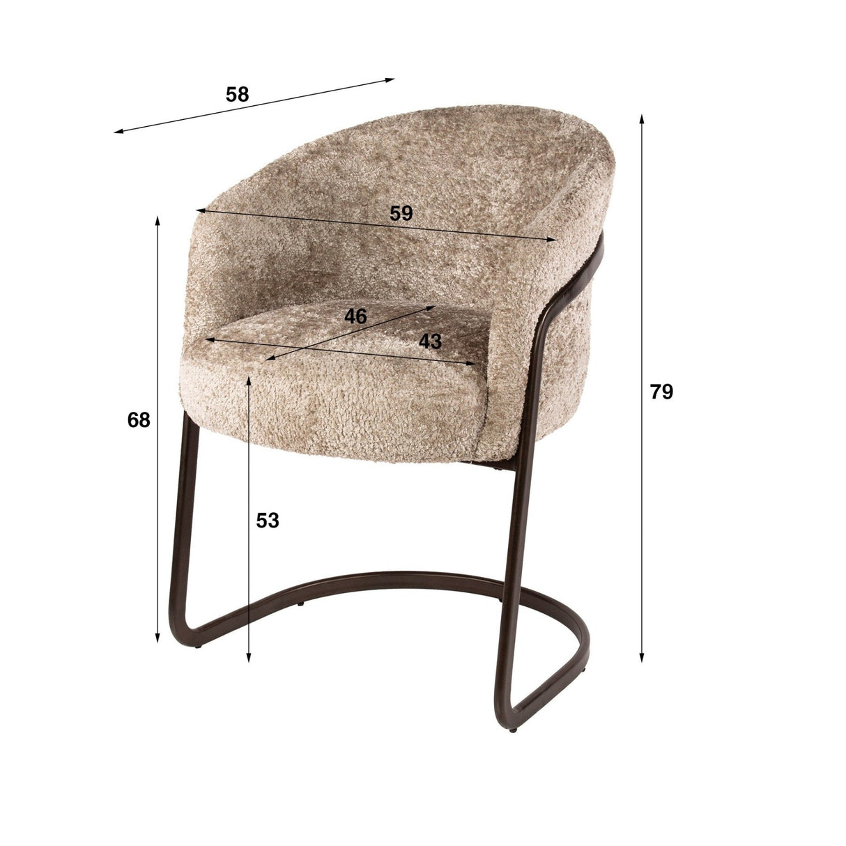 Set di 2 sedie per sala da pranzo Reno Alura sabbia