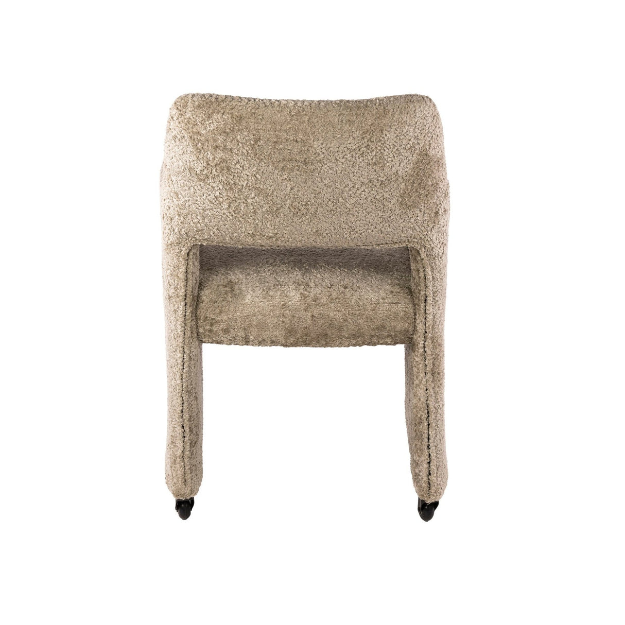 Eetkamerstoelen - Set van 2 Eetkamerstoelen Capri Alura zand Stof met wieltjes - Dimehouse