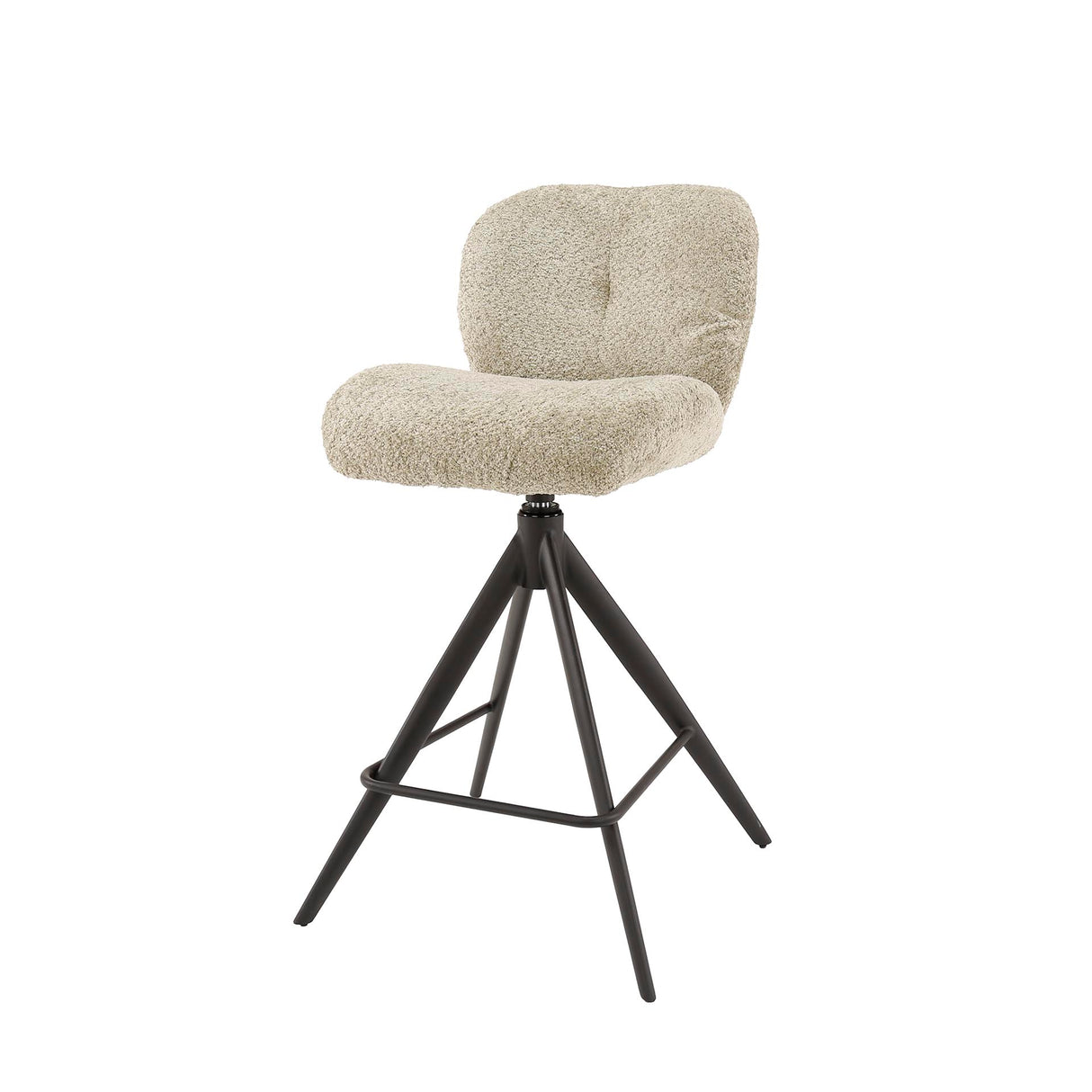 Set di 2 sgabelli da bar Lirio Bouclé Sand Comfort