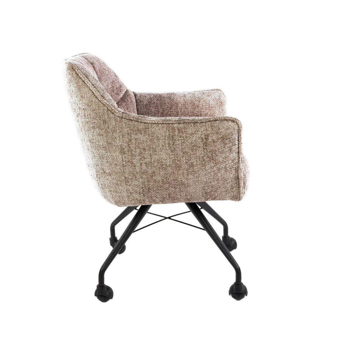 Set di 2 sedie da pranzo in tessuto Tova Hoven Rich Sand con ruote