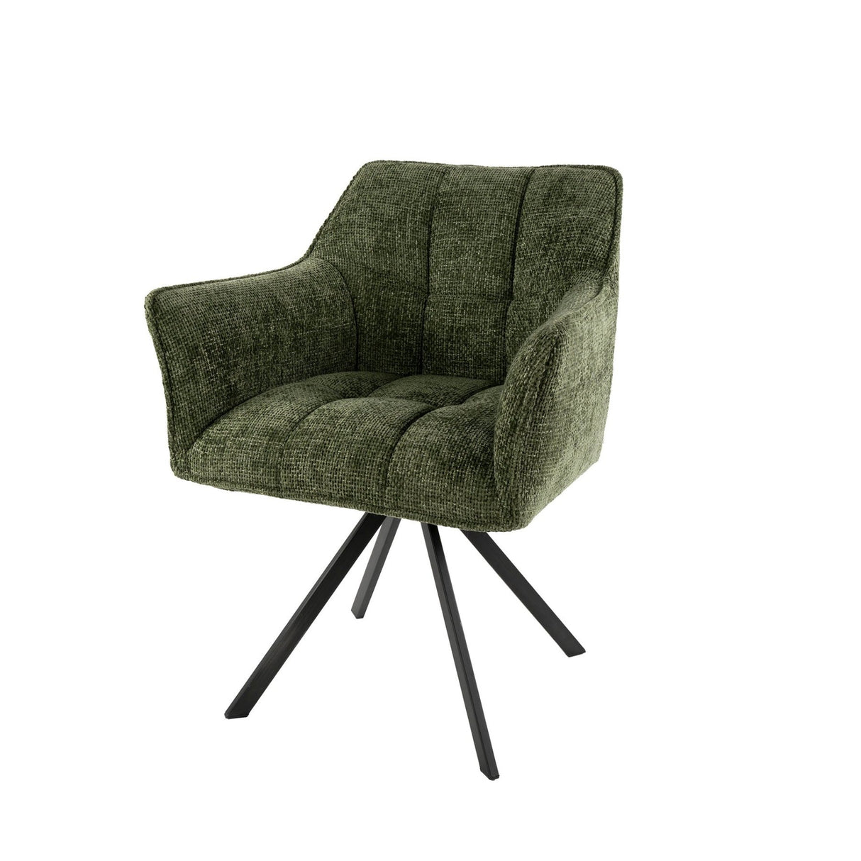 Eetkamerstoelen - Eetkamerstoel Lino Groen Draaibaar - Dimehouse