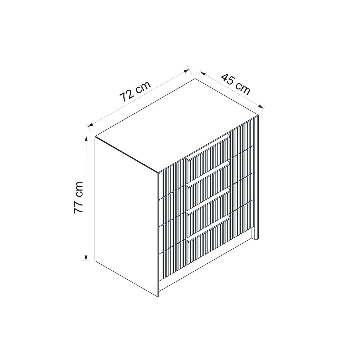 Ladekasten - Ladekast Kala Luxe Steen Melamine 72x77x45 cm - Dimehouse