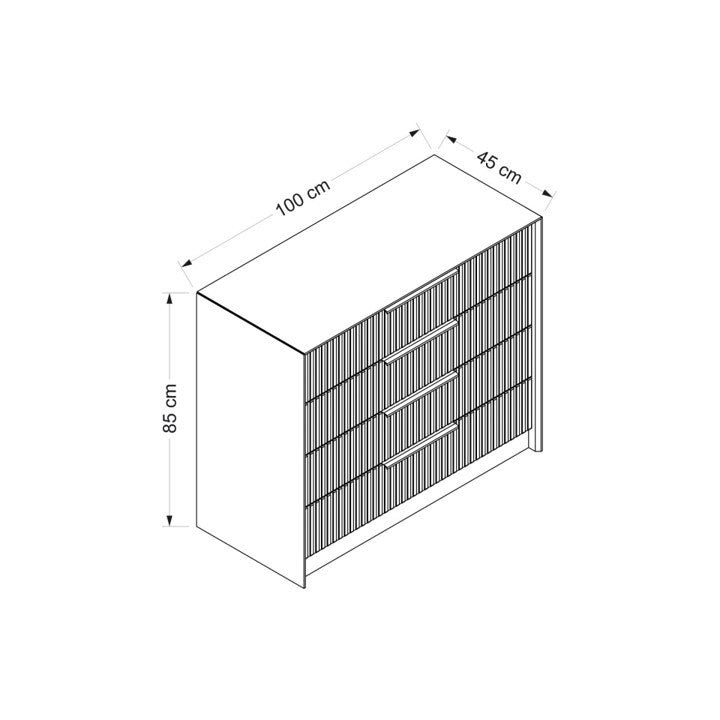 Ladekasten - Ladekast Kale Luxe Steen Melamine 100x85x45 cm - Dimehouse