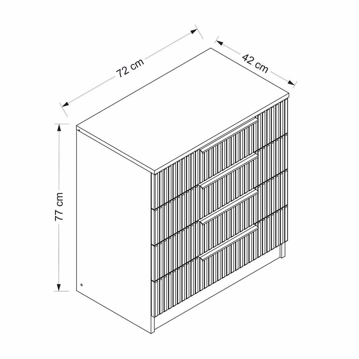 Ladekasten - Ladekast Kale Wit Melamine 72x77x42 cm - Dimehouse