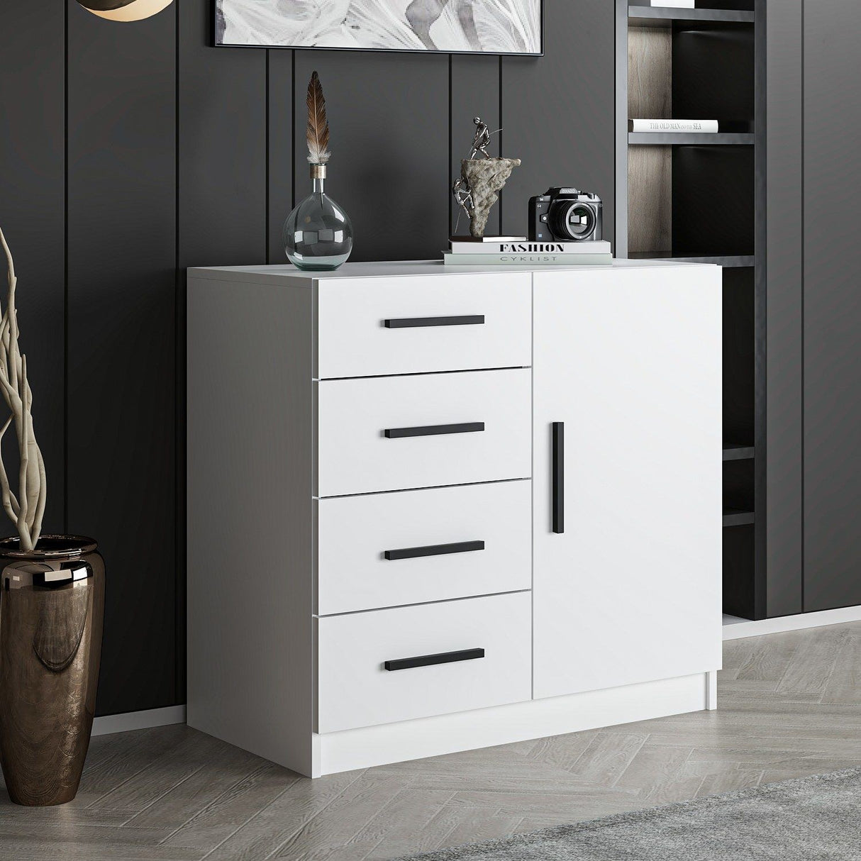 Ladekasten - Ladekast Kale Wit Melamine 90x85x47 cm - Dimehouse