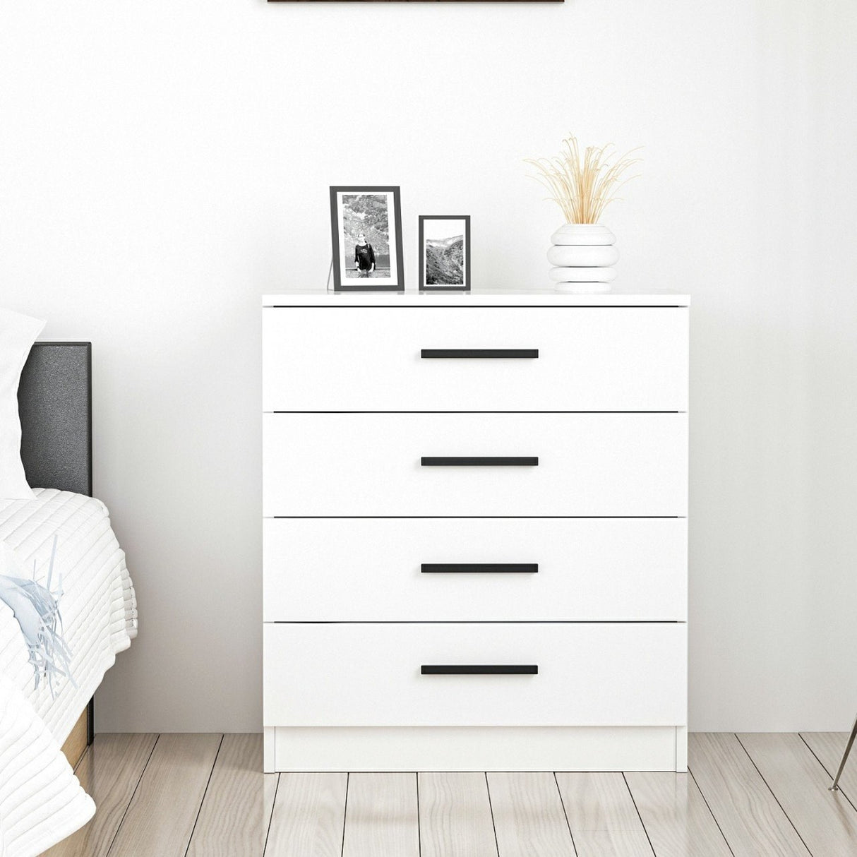 Cassettiera Melaminico Bare White 70x42x79 cm