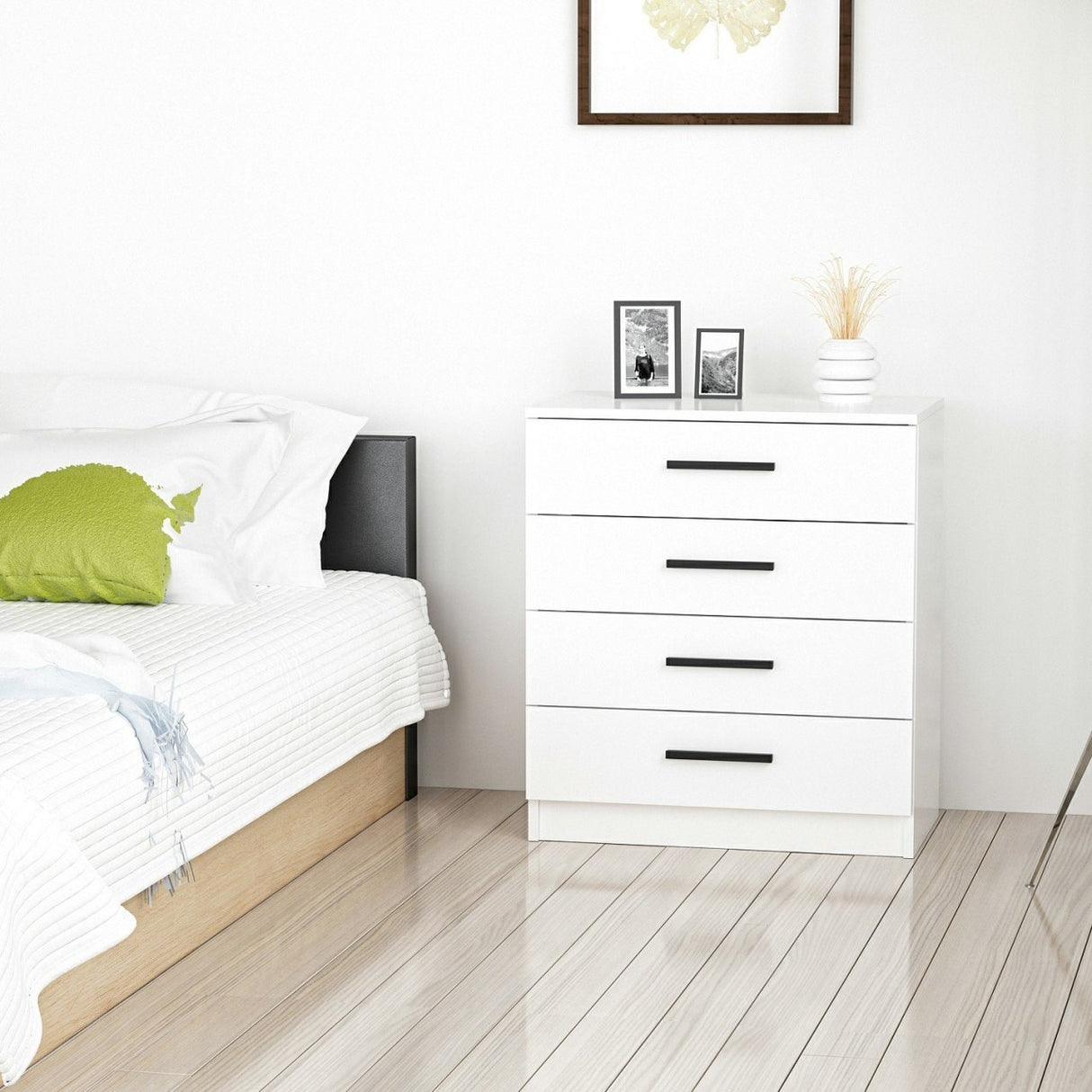 Cassettiera Melaminico Bare White 70x42x79 cm