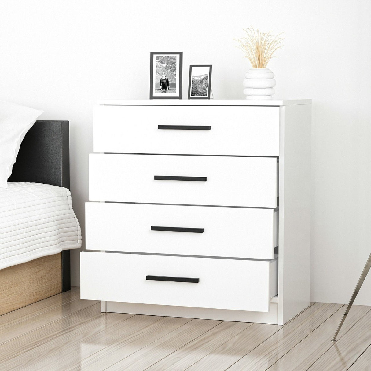 Cassettiera Melaminico Bare White 70x42x79 cm