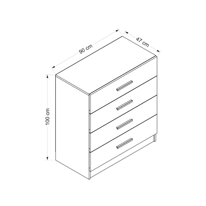 Ladekasten - Ladekast Kale TV Wit Melamine 90x100x47 cm - Dimehouse
