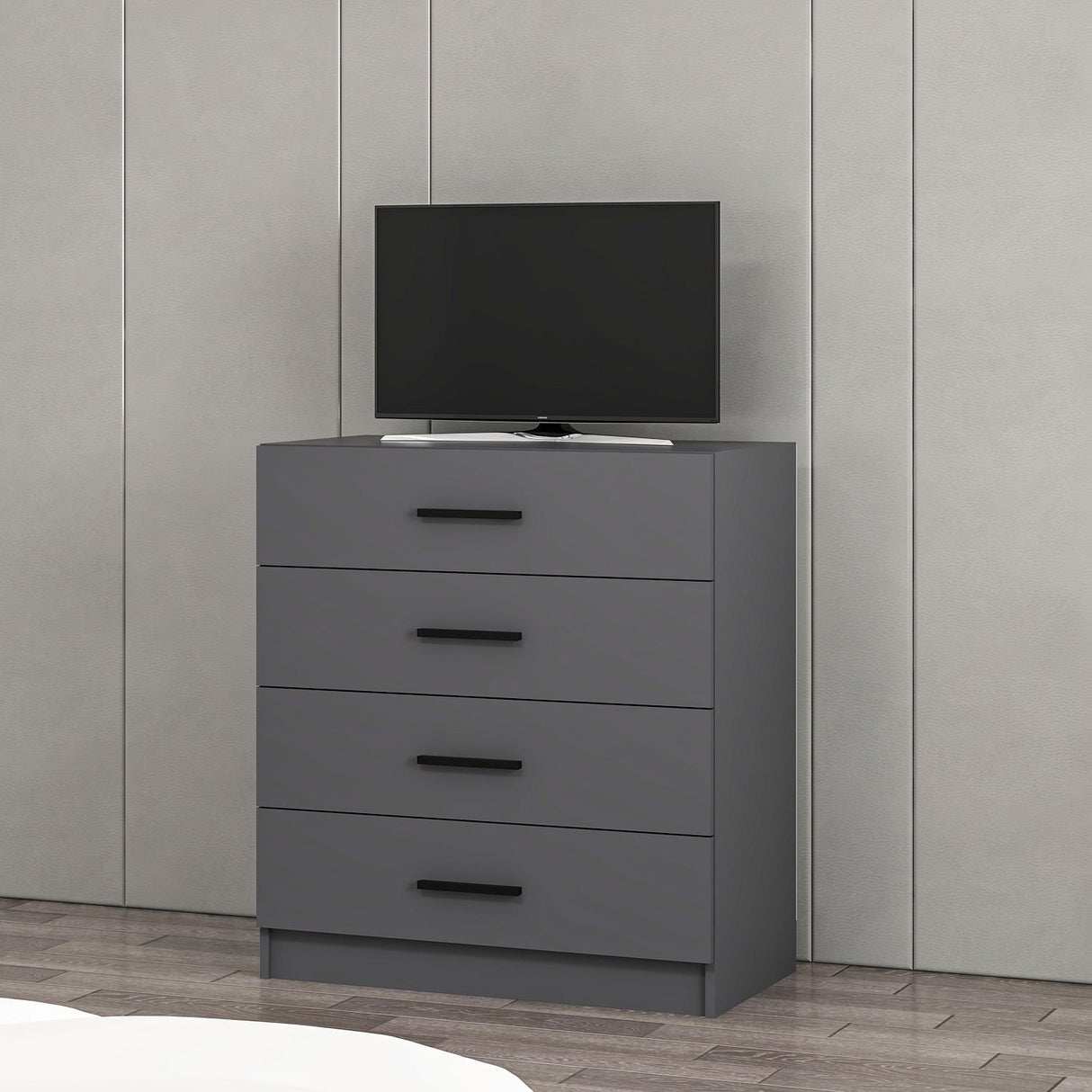 Ladekasten - Ladekast Kale TV Antraciet Melamine 90x100x47 cm - Dimehouse