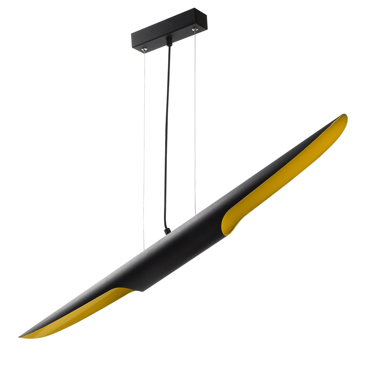 Lampada a sospensione in metallo nero Lyra