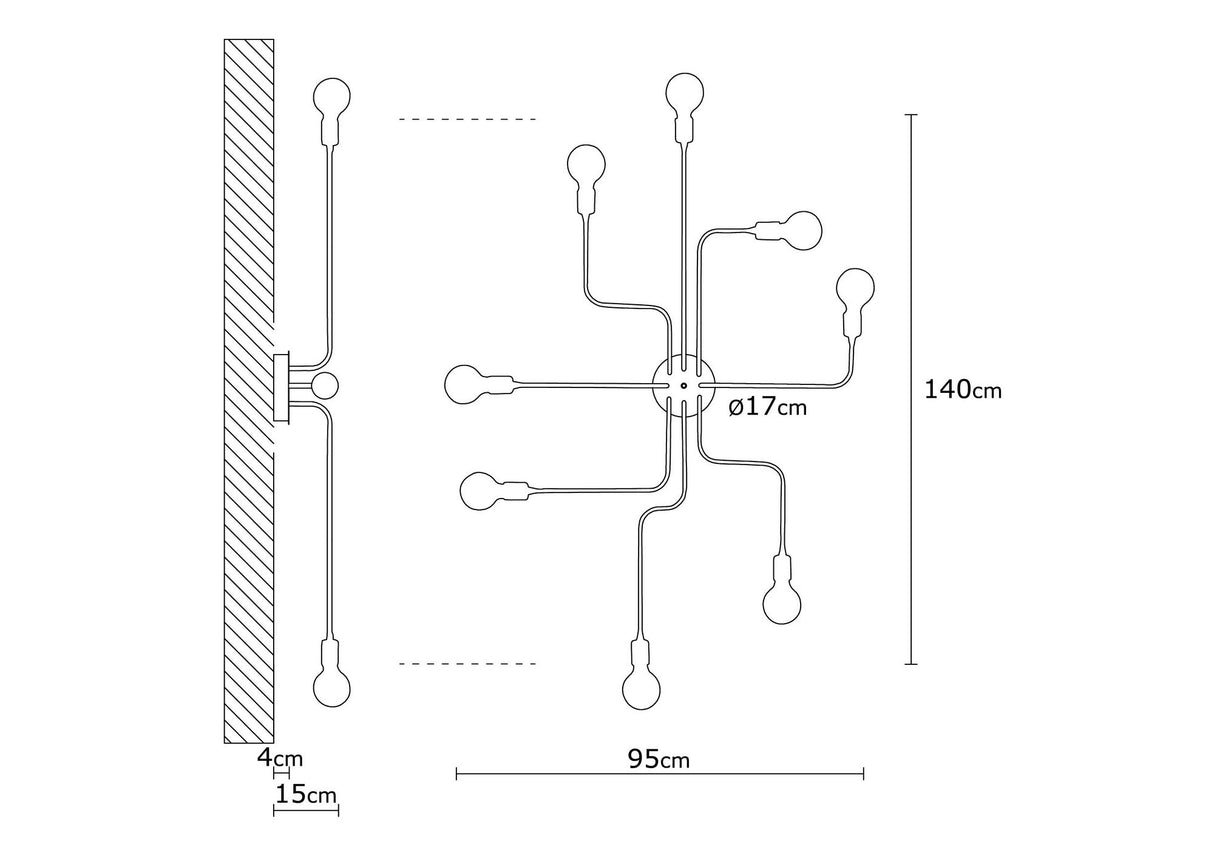 Hanglampen - Hanglamp 8 - lichts L Zwart Metaal Striker - Dimehouse