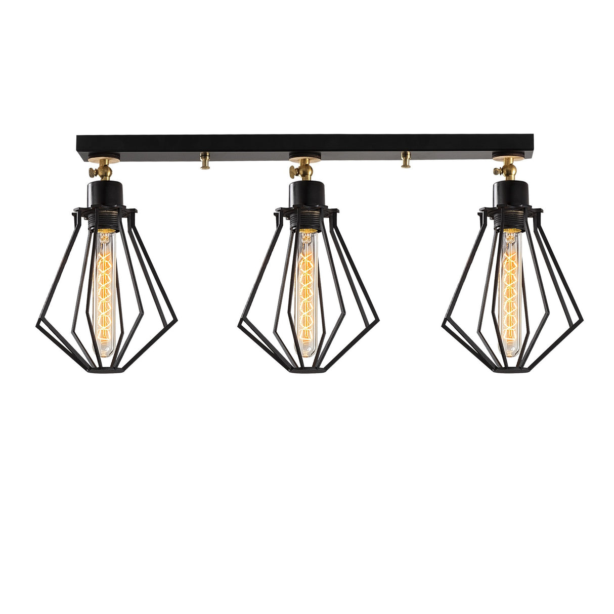Hanglampen - Hanglamp 3 - lichts Zwart Goud Metaal Palisade - Dimehouse