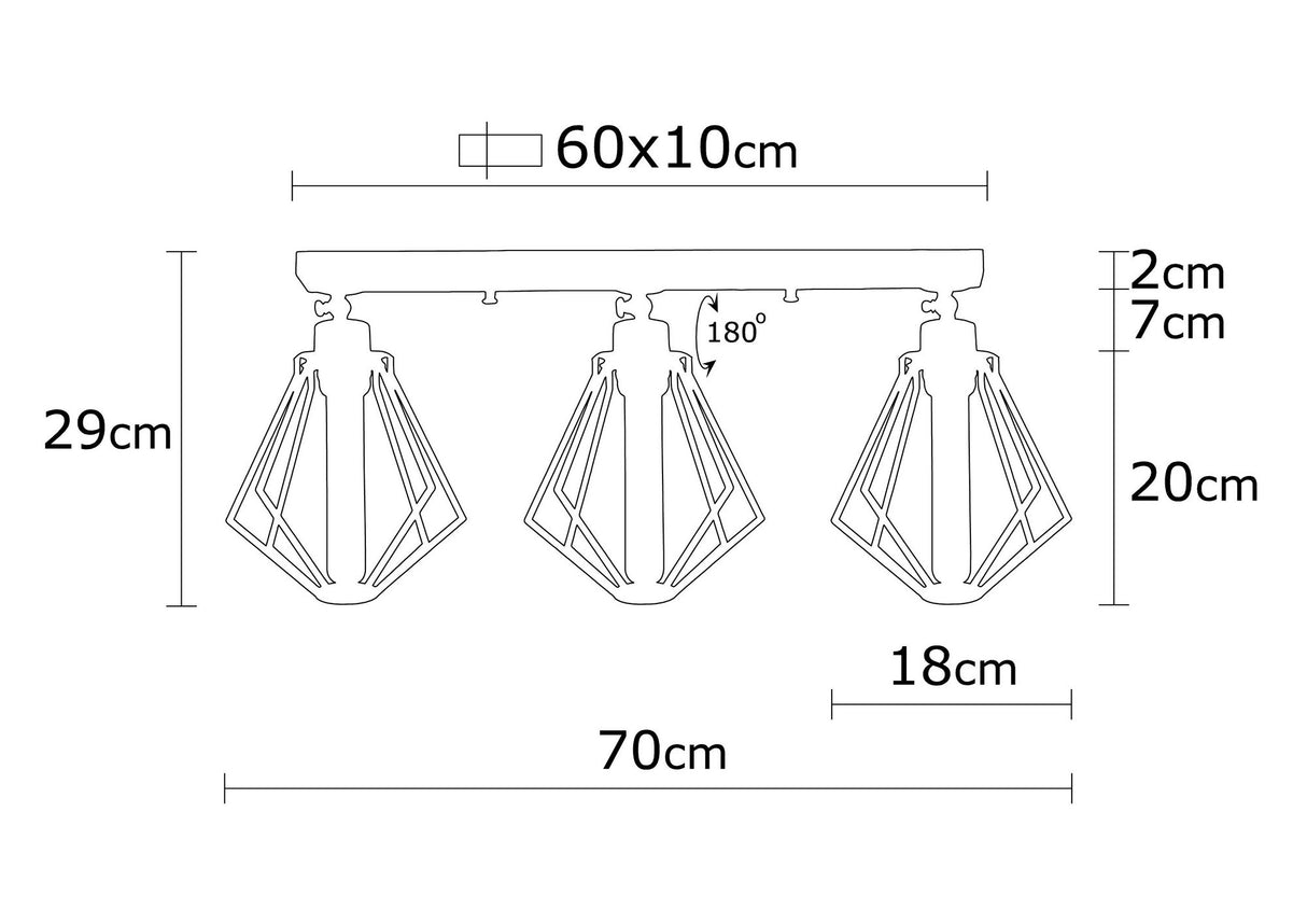Hanglampen - Hanglamp 3 - lichts Zwart Goud Metaal Palisade - Dimehouse