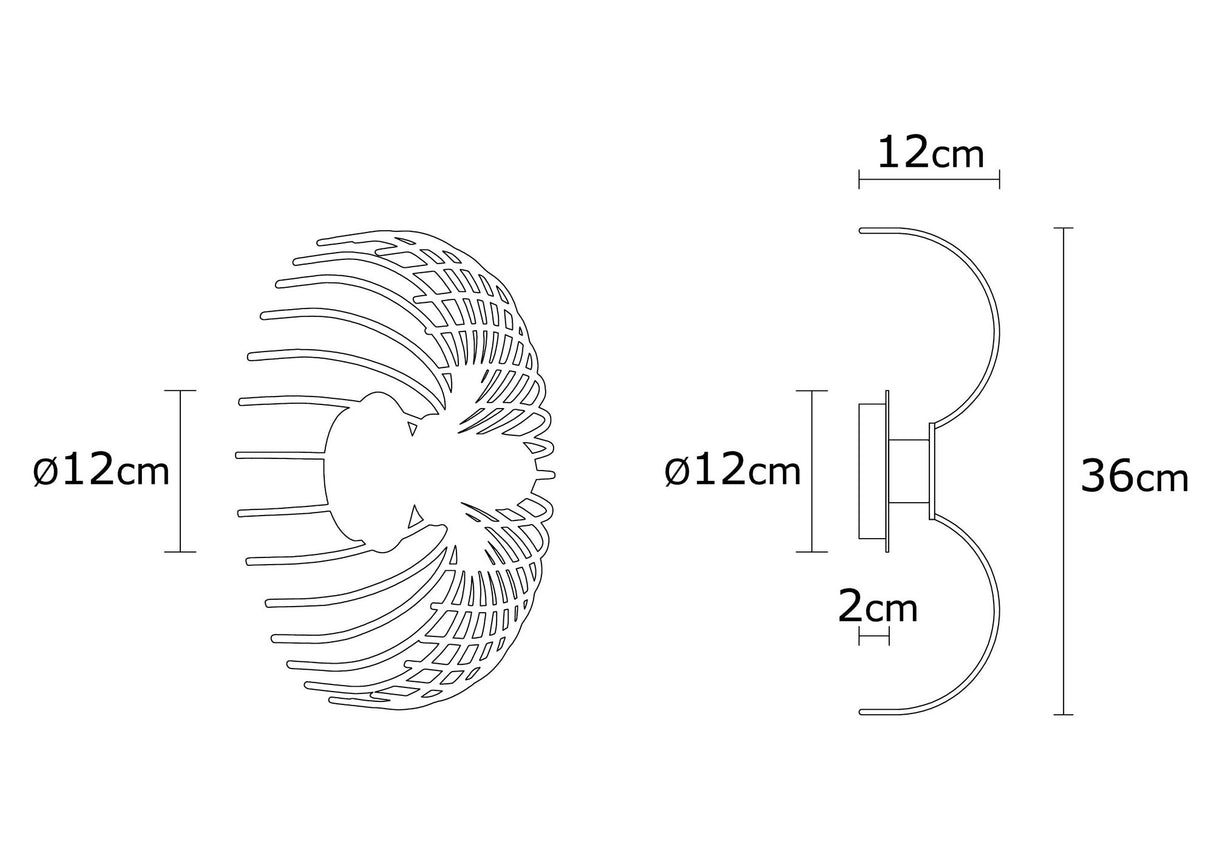 Lampada da parete Black Metal Poise
