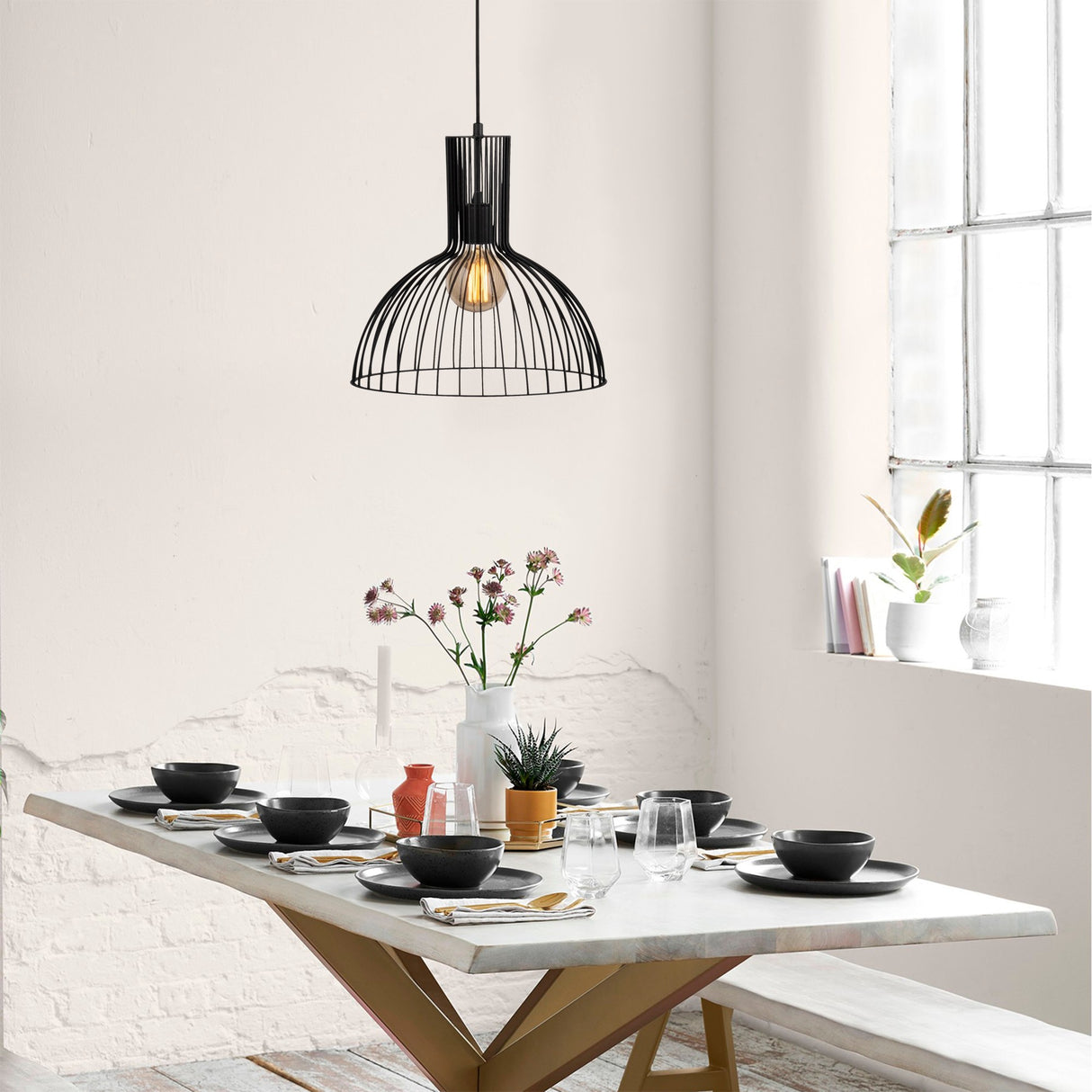Hanglampen - Hanglamp 1 - lichts Zwart Metaal Quartz - Dimehouse