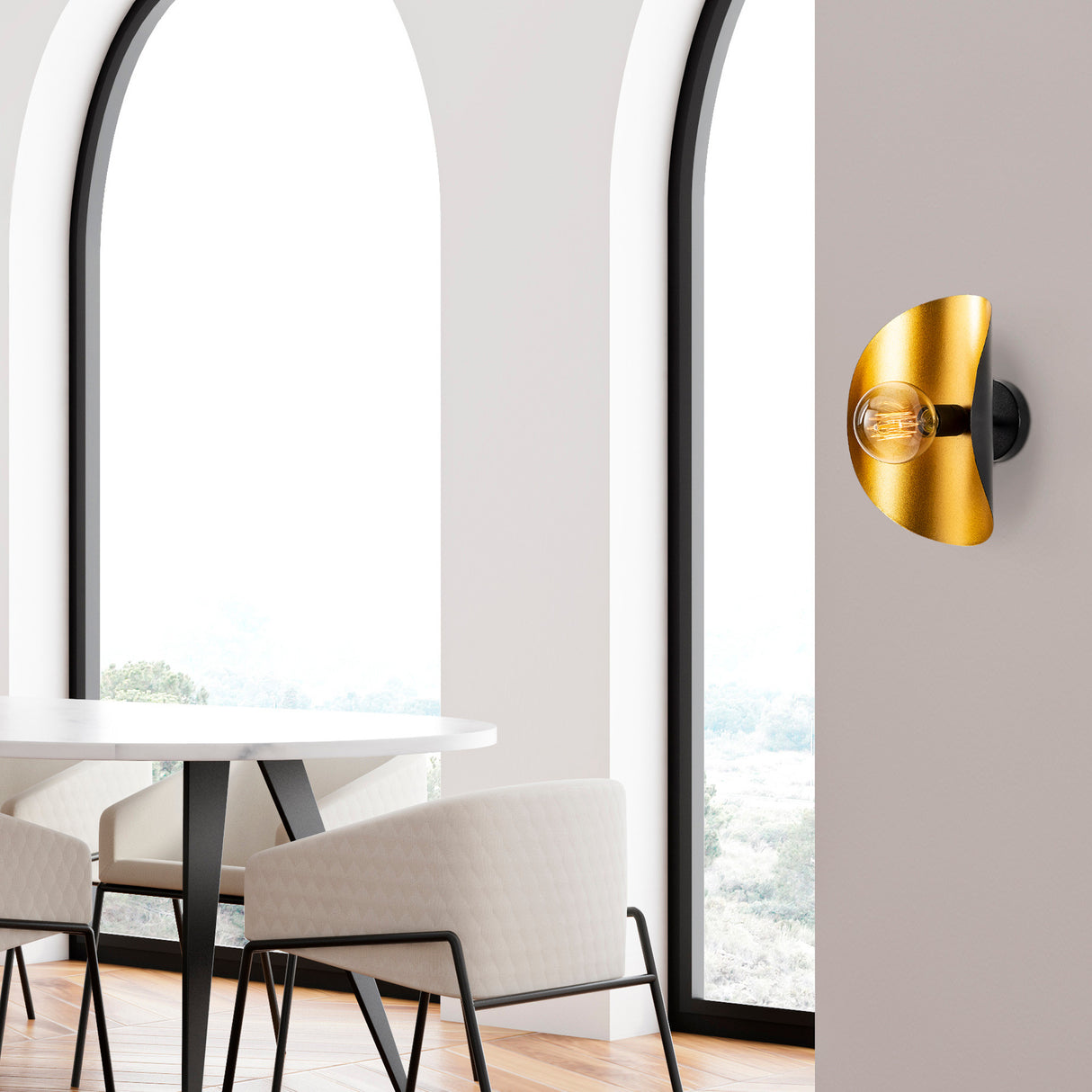 Lampada da parete in metallo nero oro Echelon