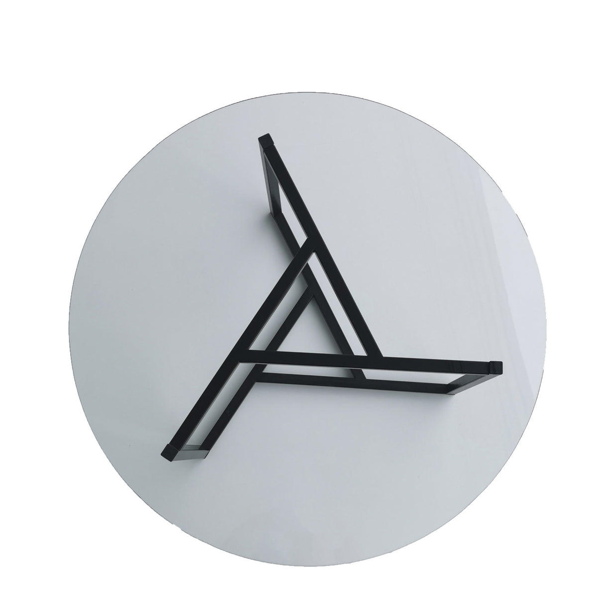 Tavolino Rotondo in Vetro 75 cm - Struttura in Metallo Nero