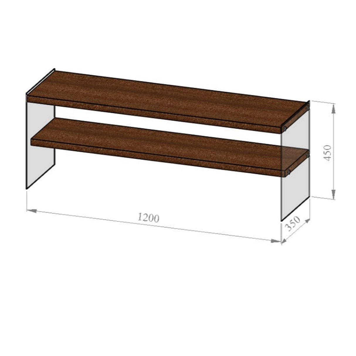Mobile TV Coral Noce Pino Legno 120x45x35 cm
