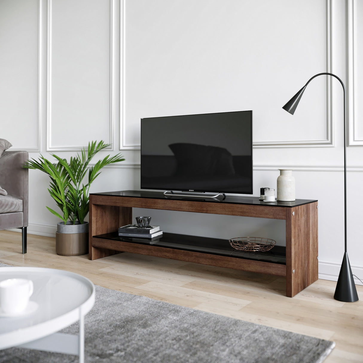 TV Meubels - TV Meubel Selene Walnoot Dennenhout 140x45x40 cm - Dimehouse