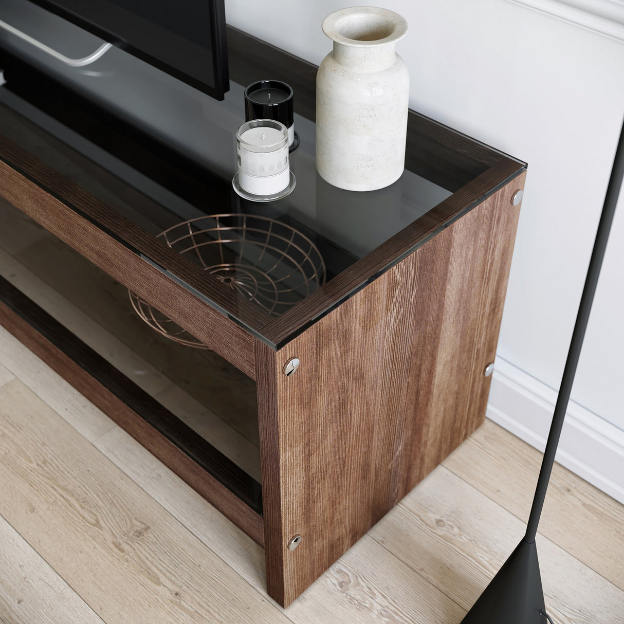 TV Meubels - TV Meubel Selene Walnoot Dennenhout 140x45x40 cm - Dimehouse