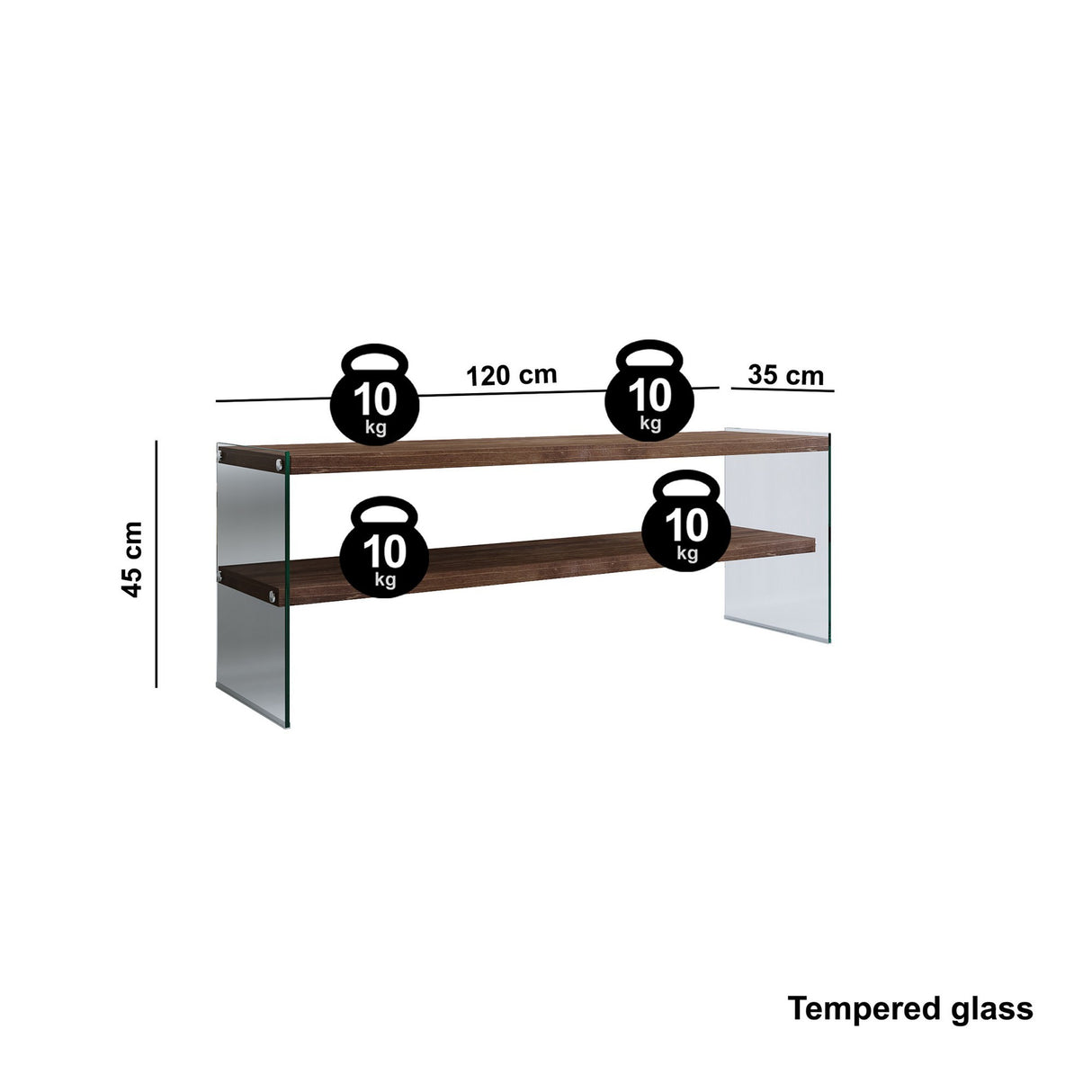 Mobile TV Coral Noce Scuro Legno di Pino 120x45x35 cm
