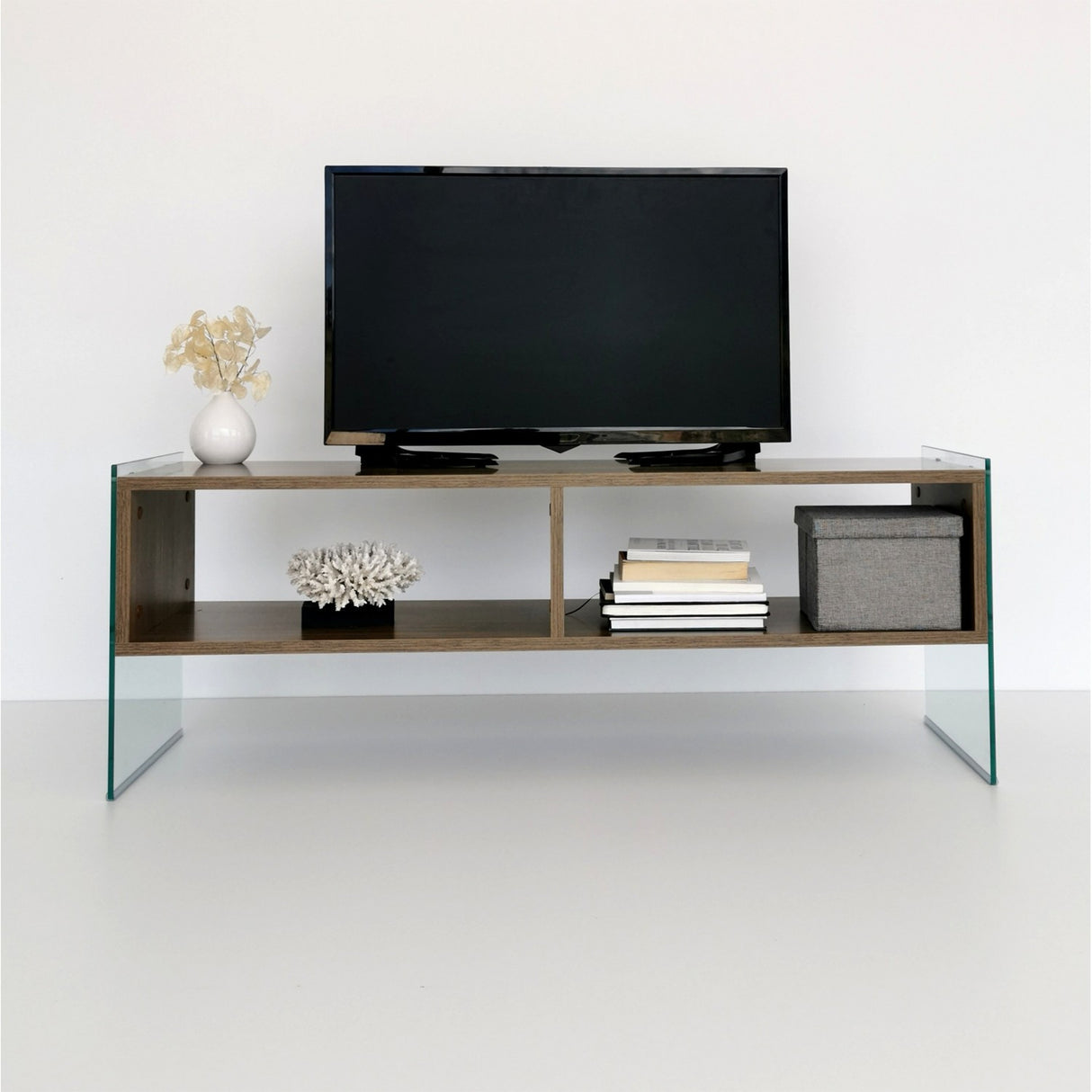 TV Meubels - TV Meubel Echo Walnoot Melamine 120x45x35 cm - Dimehouse