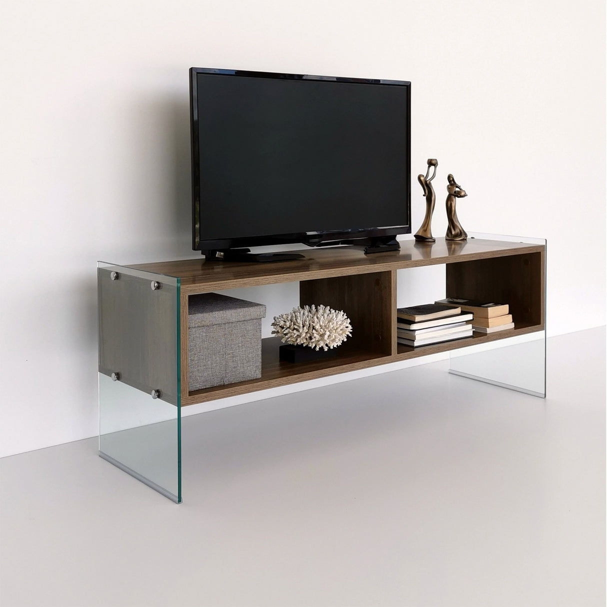 TV Meubels - TV Meubel Echo Walnoot Melamine 120x45x35 cm - Dimehouse