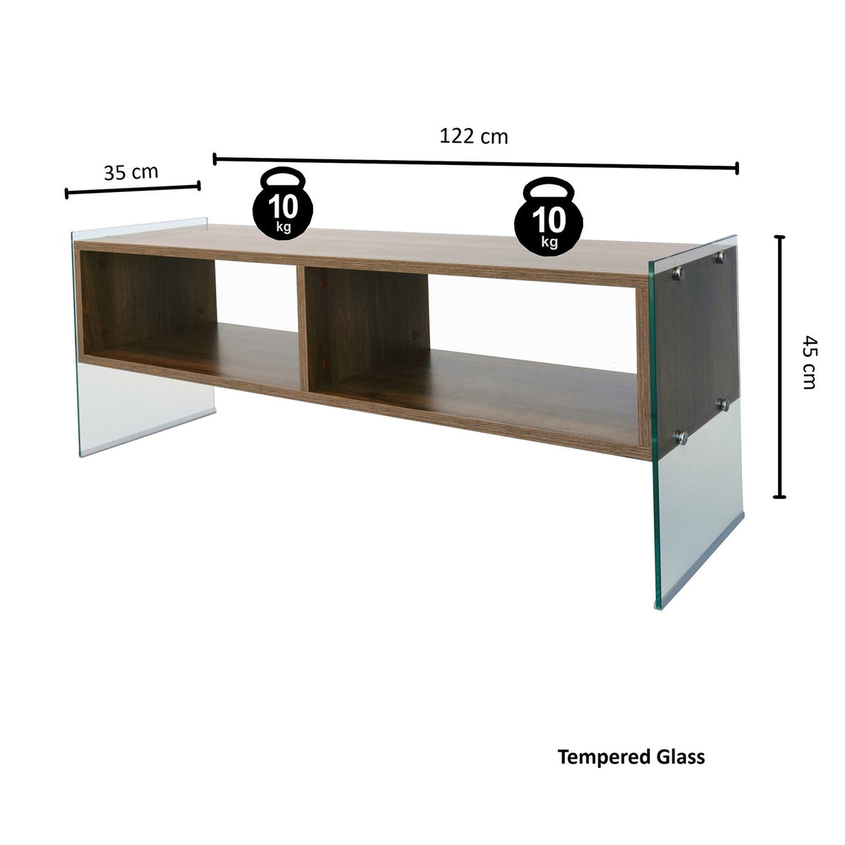 TV Meubels - TV Meubel Echo Walnoot Melamine 120x45x35 cm - Dimehouse