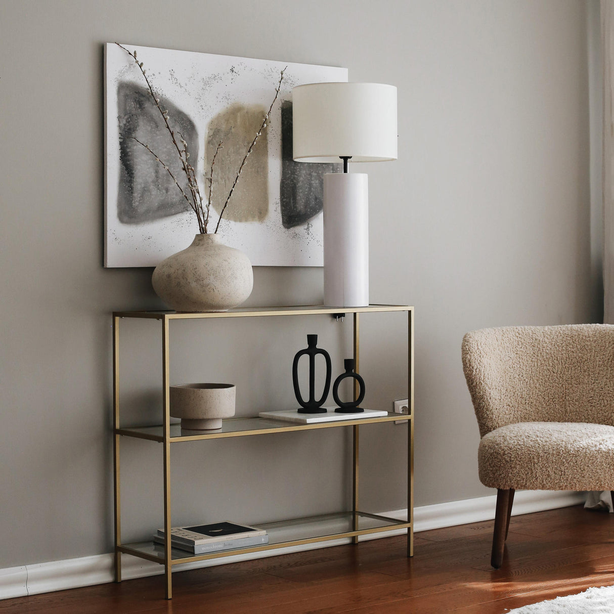 Kaptafels - Kaptafel Avignon Goud Glas 100x85x30 cm - Dimehouse