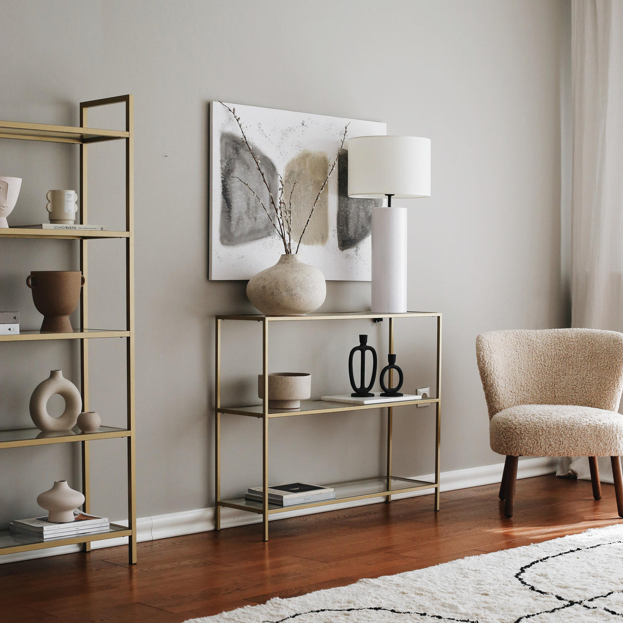 Kaptafels - Kaptafel Avignon Goud Glas 100x85x30 cm - Dimehouse