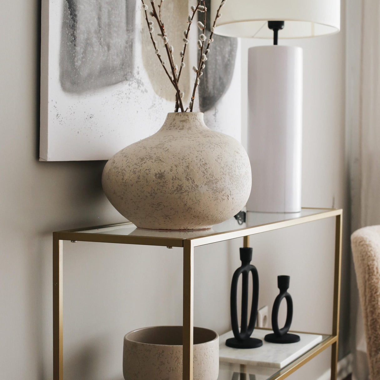 Kaptafels - Kaptafel Avignon Goud Glas 100x85x30 cm - Dimehouse