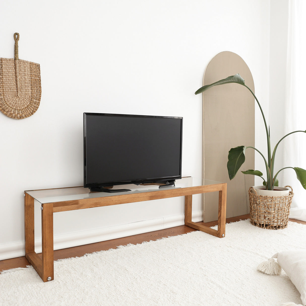 Mobile TV Via Legno Naturale Pino 130x40x40 cm