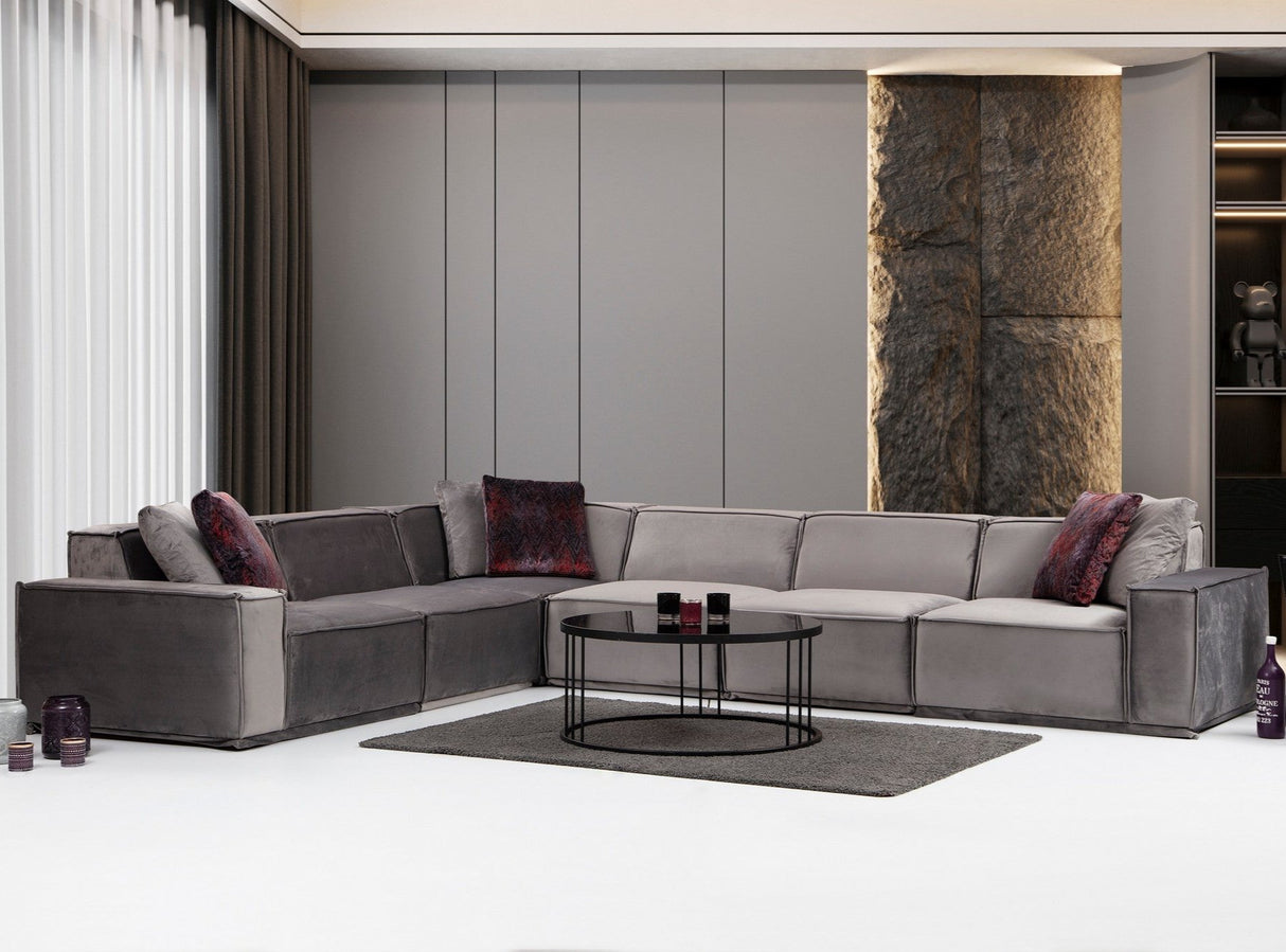 Divano angolare XL sinistro Lego Velvet Grey