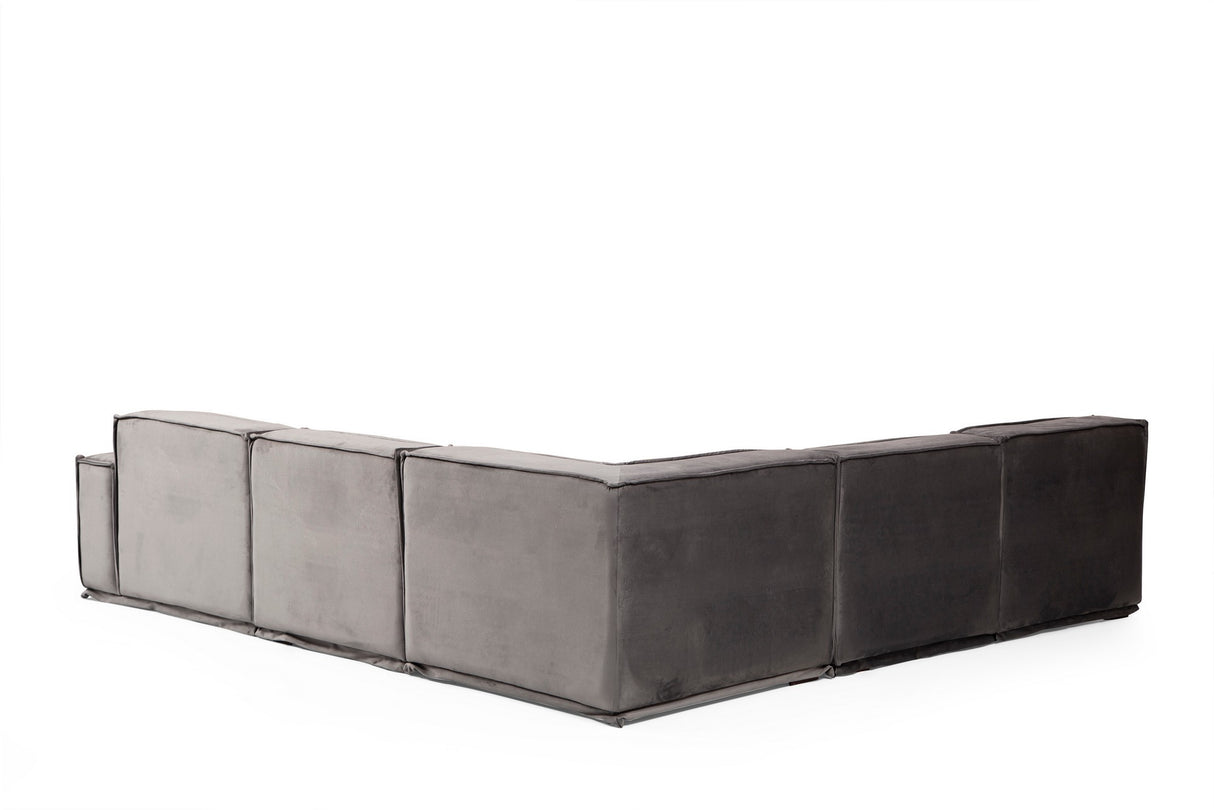 Divano angolare sinistro Lego Velvet Grey