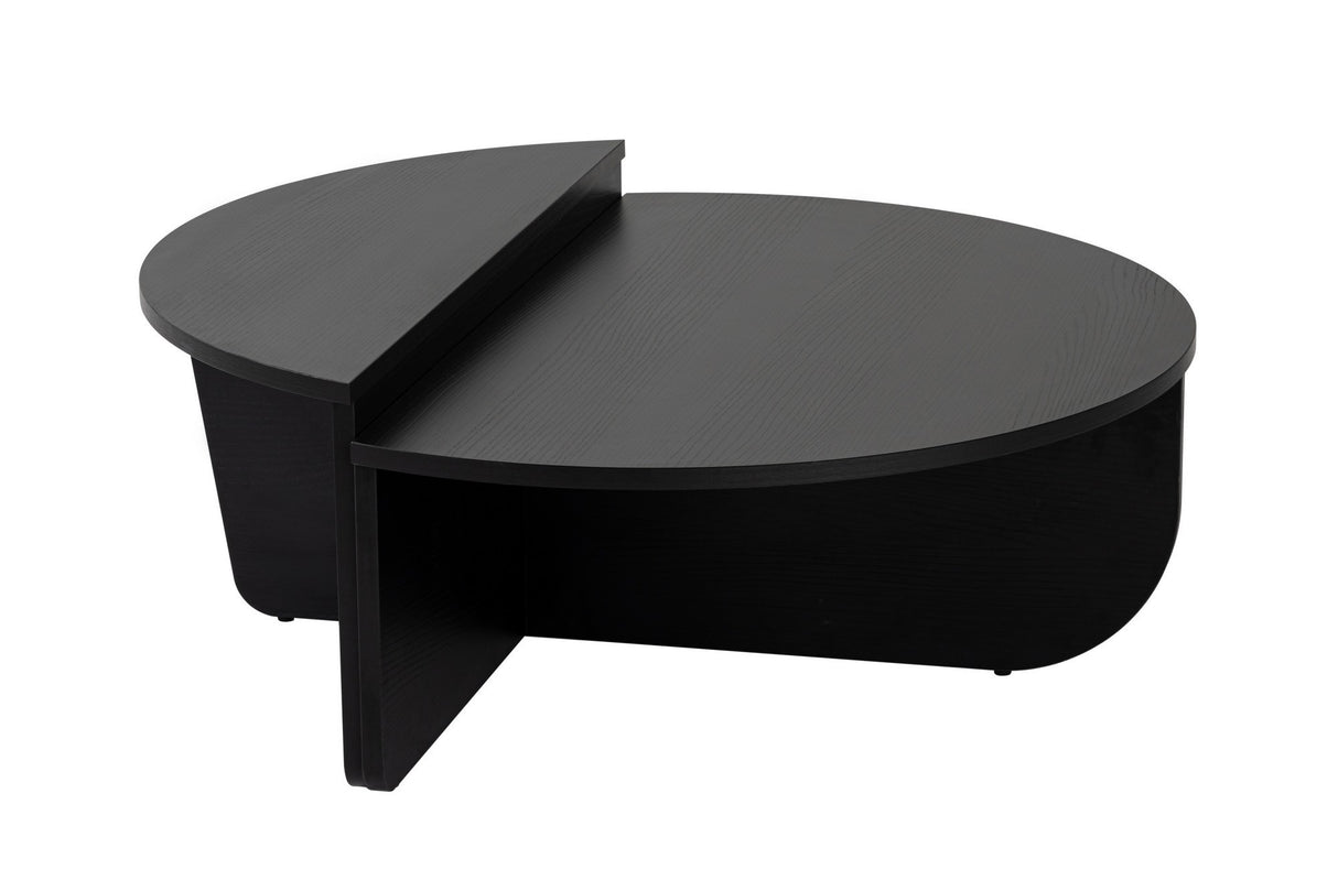 Tavolino rotondo in melamina nera a gradini 85 cm Orin