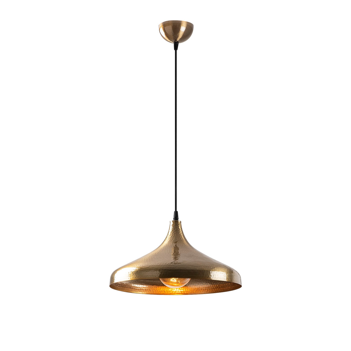 Lampada a sospensione in metallo color bronzo Eclipse