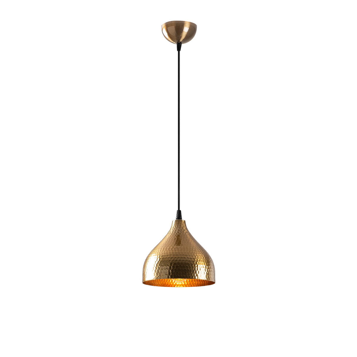 Lampada a sospensione rotonda in metallo color bronzo Eclipse