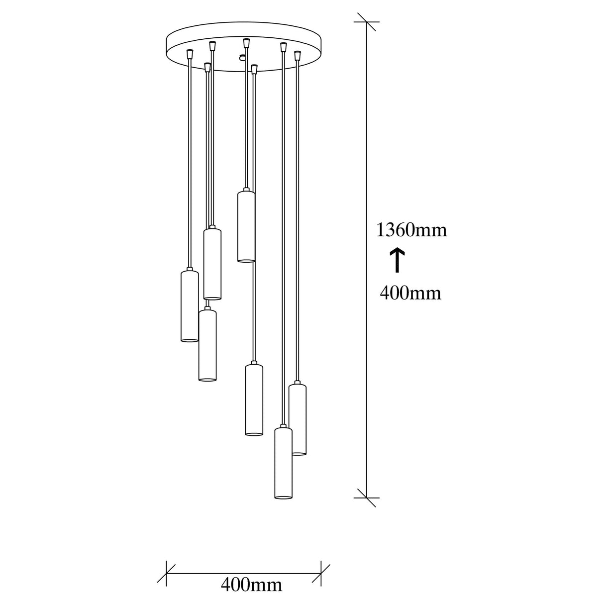 Hanglampen - Hanglamp 7 - lichts Getrapt Bronskleurig Metaal Scarlet - Dimehouse