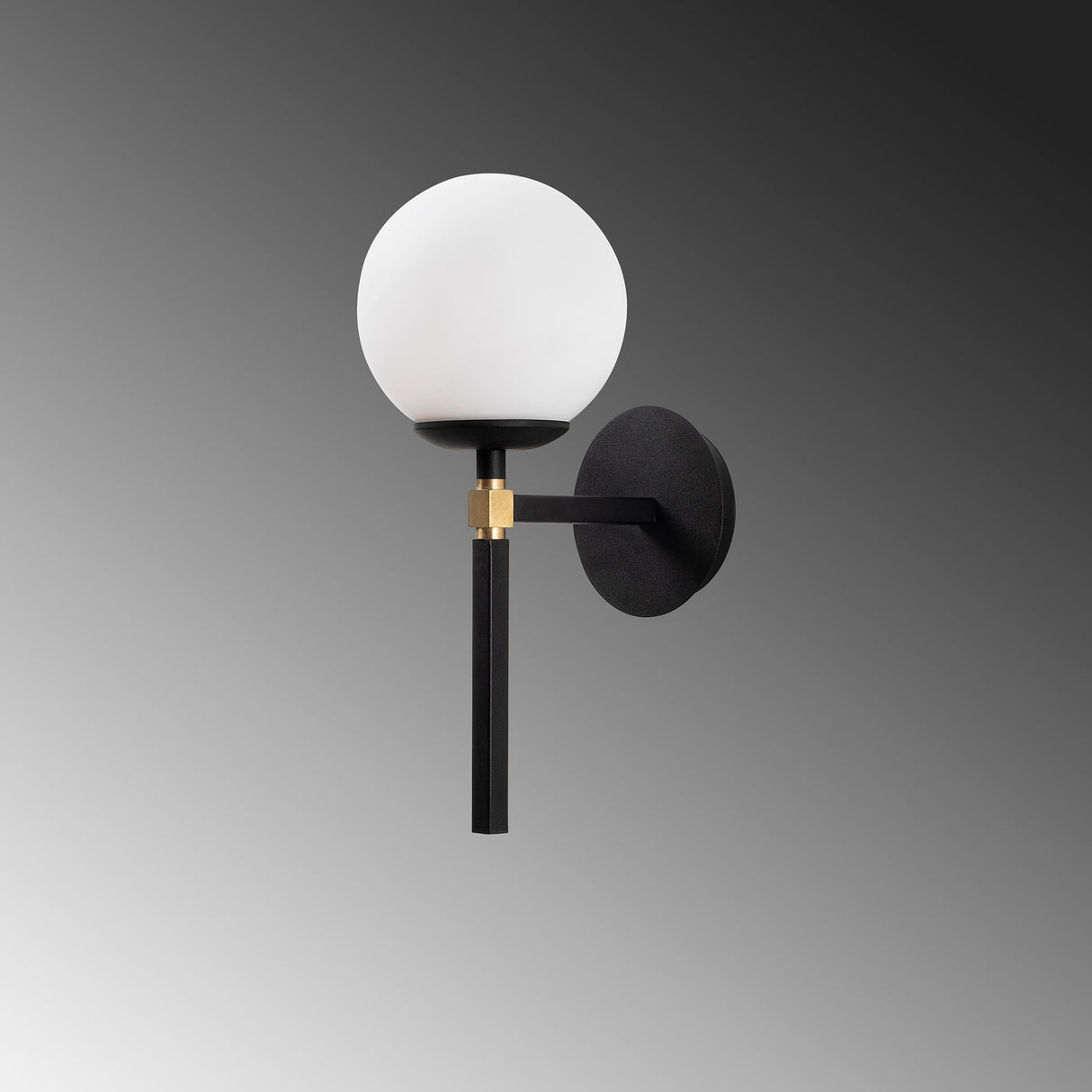 Lampada da parete in vetro nero Sereno