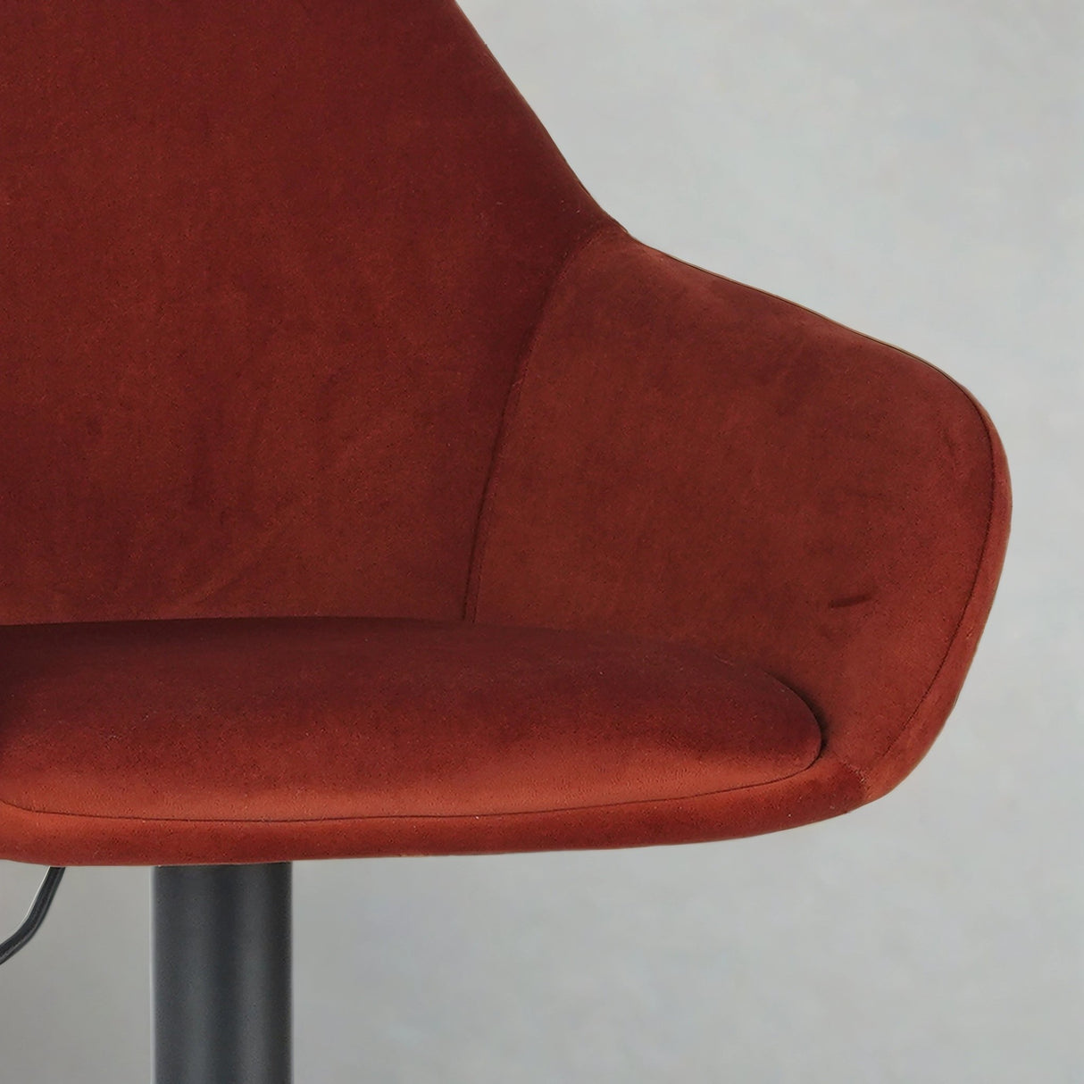 Sgabello da bar Venom in velluto color rame - Sedia da bar girevole regolabile con braccioli