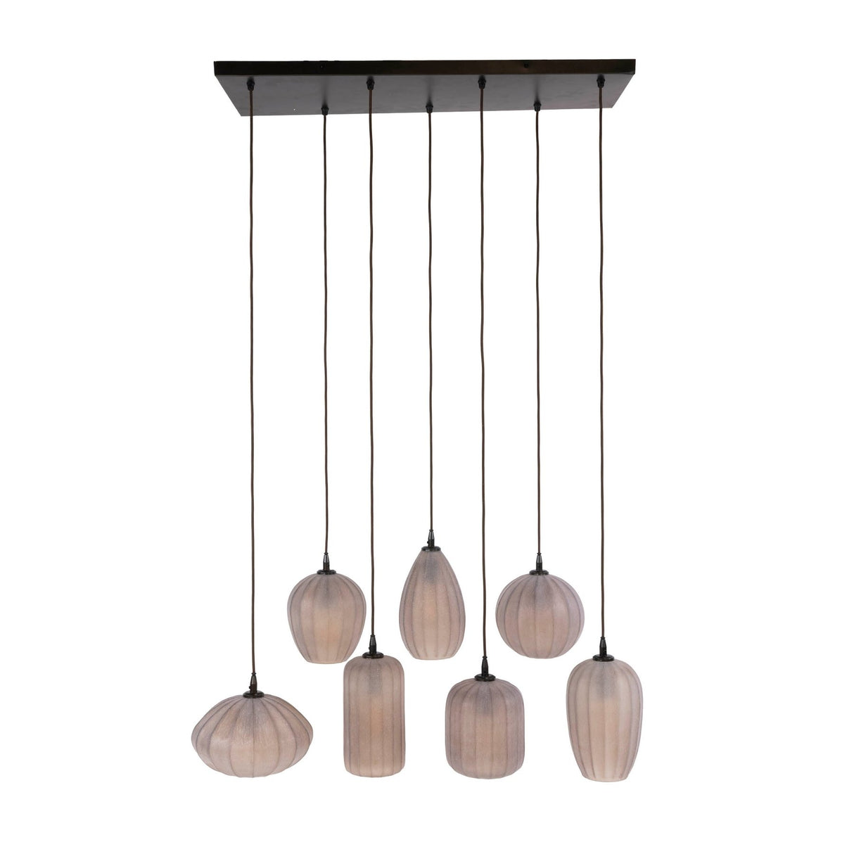 Hanglampen - Hanglamp 7 - lichts bruin frosted glas Arda - Dimehouse