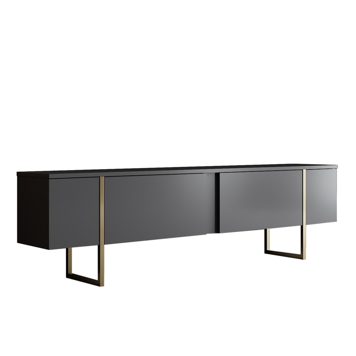 TV Meubels - TV Meubel Luxe Antraciet Goud Melamine 180x50x30 cm - Dimehouse
